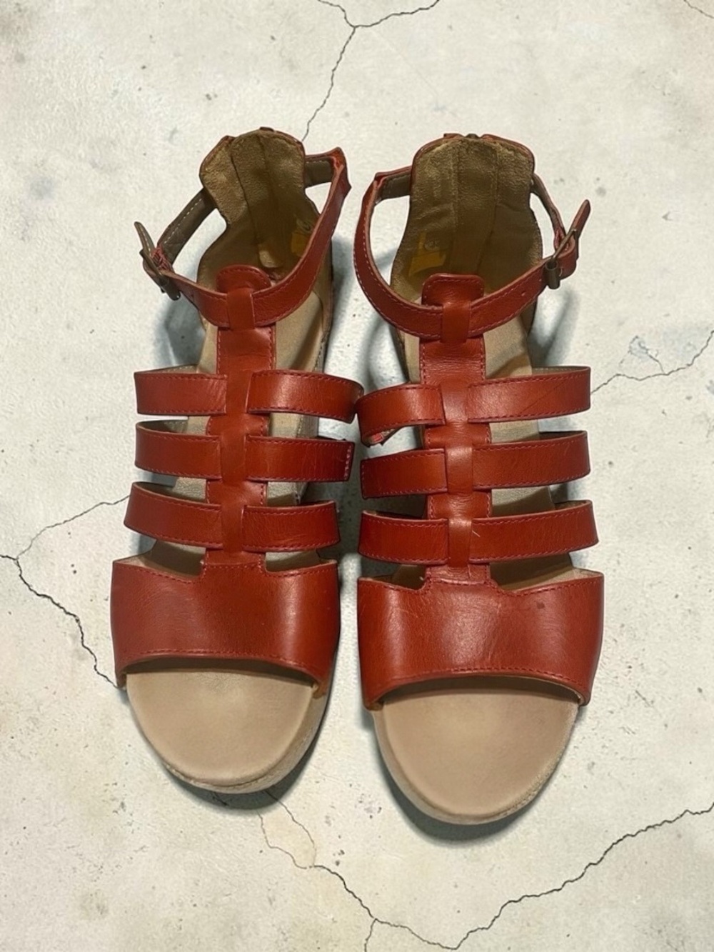 Strappy Leather Sandals in Burnt Orange Sz 9.5